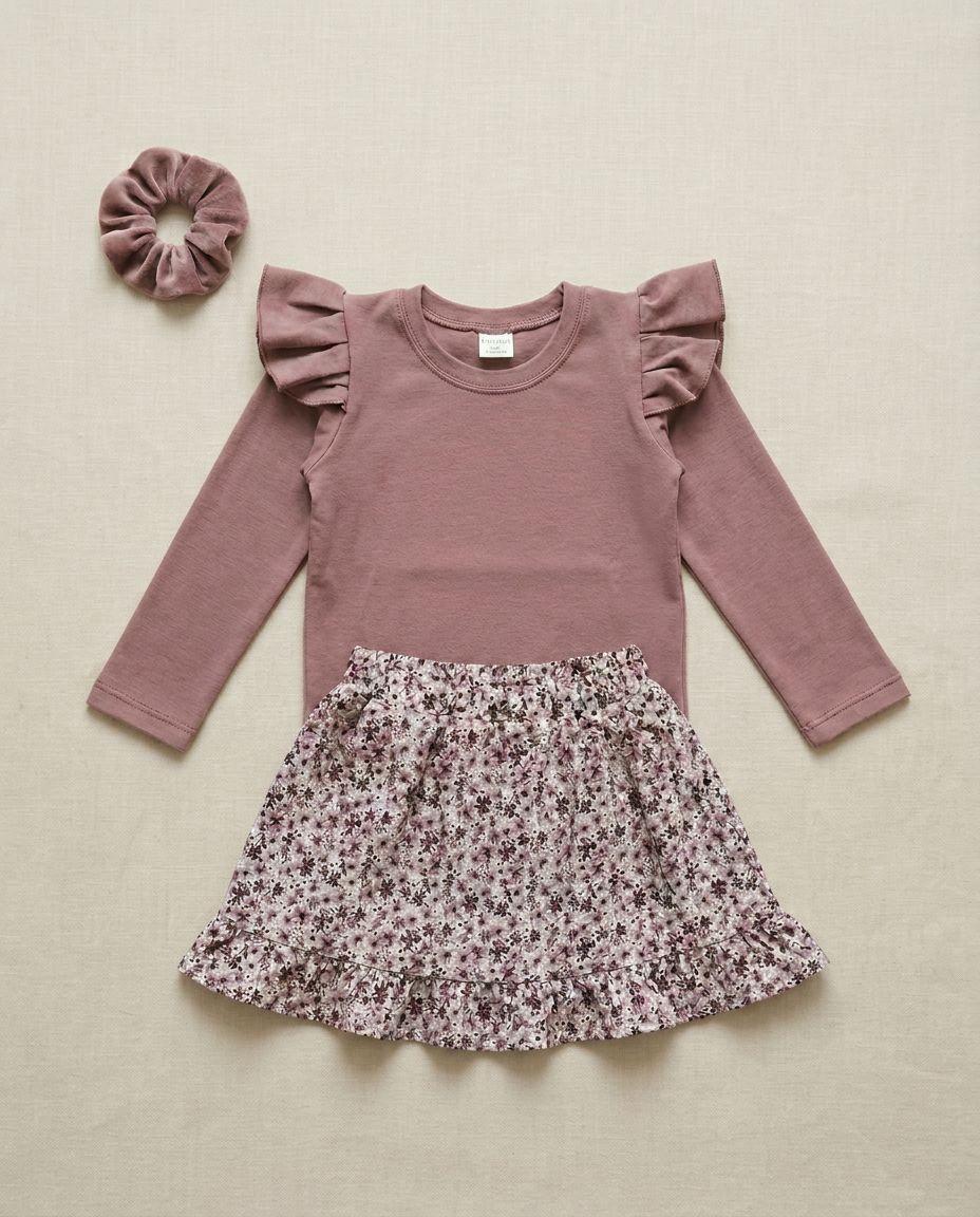 Ruffle Rokje — Bloem Mauve
